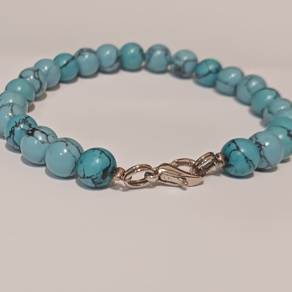 Vintage Hand Crafted Genuine Turquoise Beaded Bracelet - Picture 9 of 13